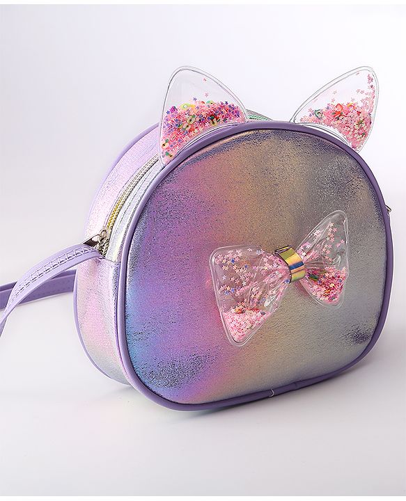 Babyhug Glitter Sling Bag - Purple