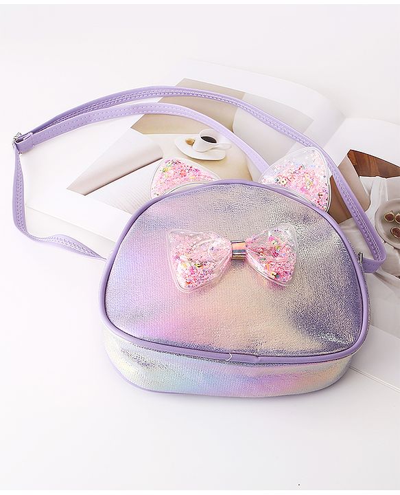 Babyhug Glitter Sling Bag - Purple