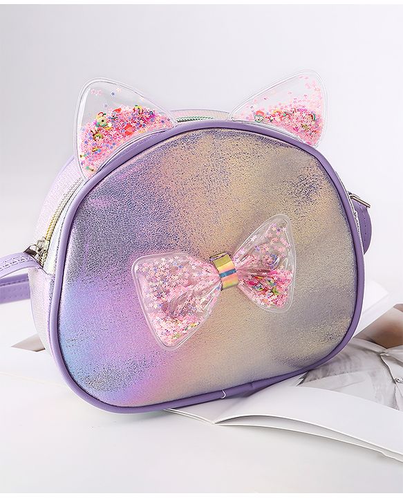 Babyhug Glitter Sling Bag - Purple