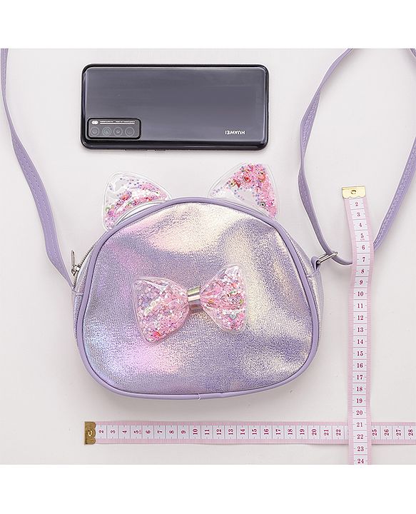 Babyhug Glitter Sling Bag - Purple