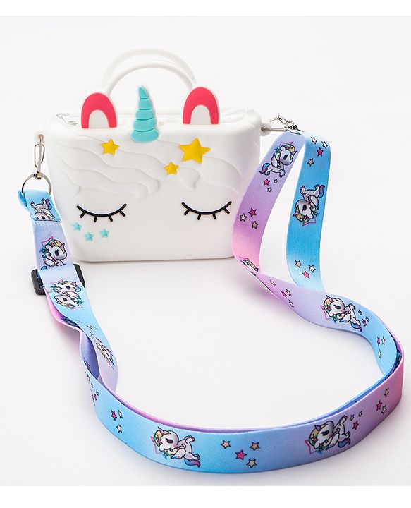 Babyhug Sling Bag Unicorn Design - White
