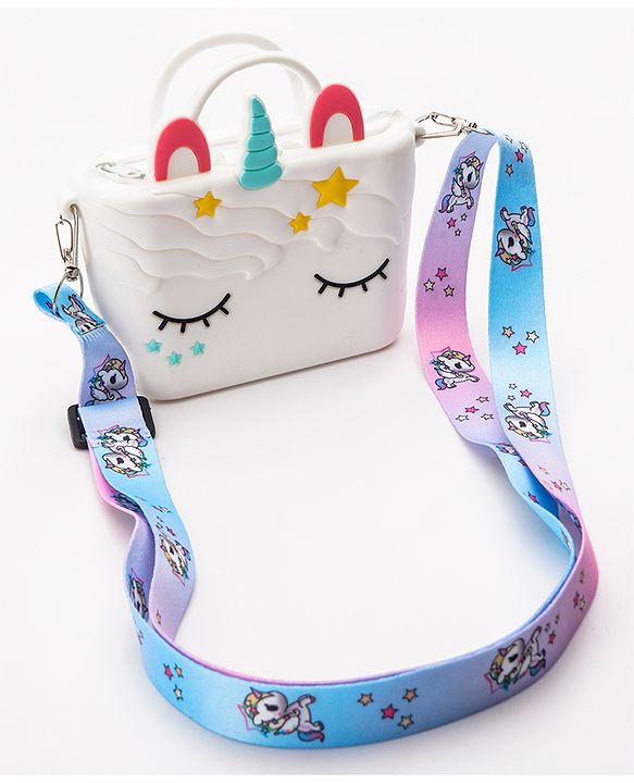 Babyhug Sling Bag Unicorn Design - White