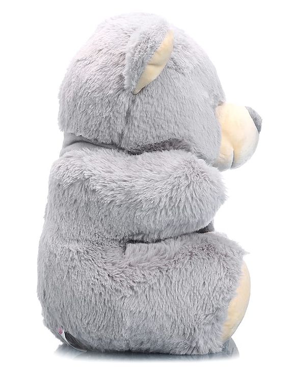 Babyhug Plush Teddy Bear Soft Toy with Muffler for Kids|Huggable Stuffed Bear|Enhances Imagination & Emotional Growth|Perfect for Snuggles, Playtime & Gifting|BIS Certified|Height-40 cm|Grey