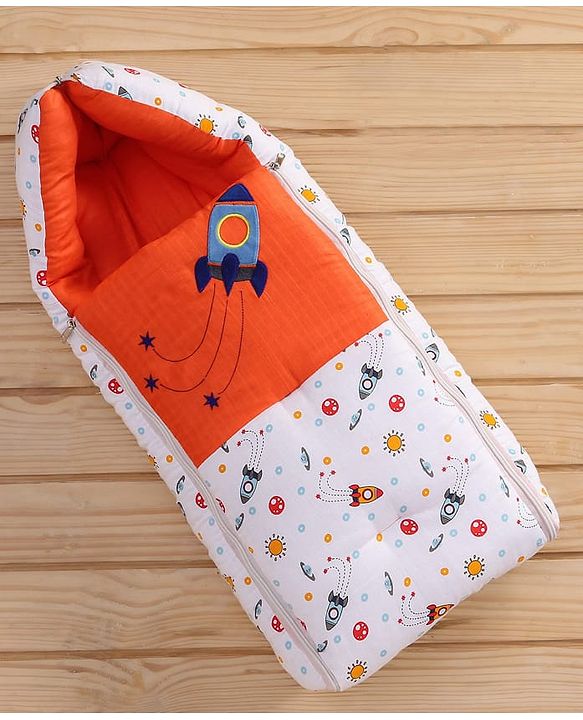 Babyhug Premium Muslin Sleeping Bag Rocket Print - Multicolor