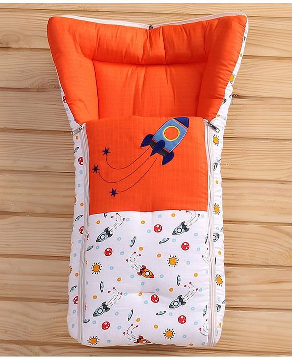 Babyhug Premium Muslin Sleeping Bag Rocket Print - Multicolor