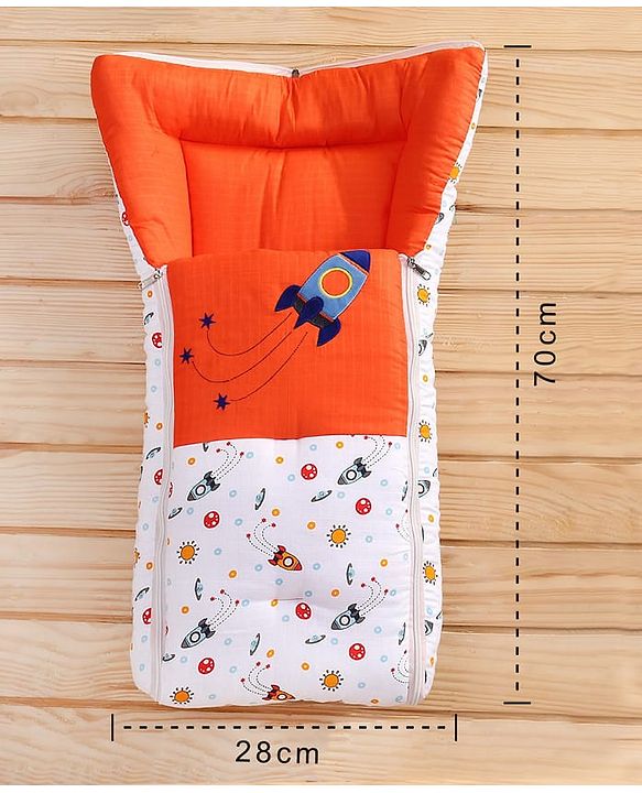 Babyhug Premium Muslin Sleeping Bag Rocket Print - Multicolor