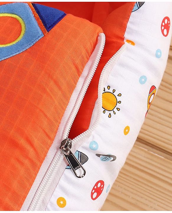 Babyhug Premium Muslin Sleeping Bag Rocket Print - Multicolor