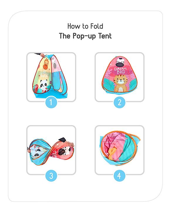 Babyhug Fun Amusement Park 3-in-1 Pool Play Tent House | Combines Tent, Ball Pool & Playhouse | Social & Creative Team Play | Inspires Imagination, Helps Develop Social Skills | Blue | BIS Certified