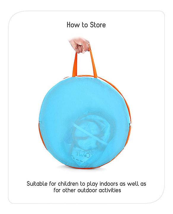 Babyhug Fun Amusement Park 3-in-1 Pool Play Tent House | Combines Tent, Ball Pool & Playhouse | Social & Creative Team Play | Inspires Imagination, Helps Develop Social Skills | Blue | BIS Certified