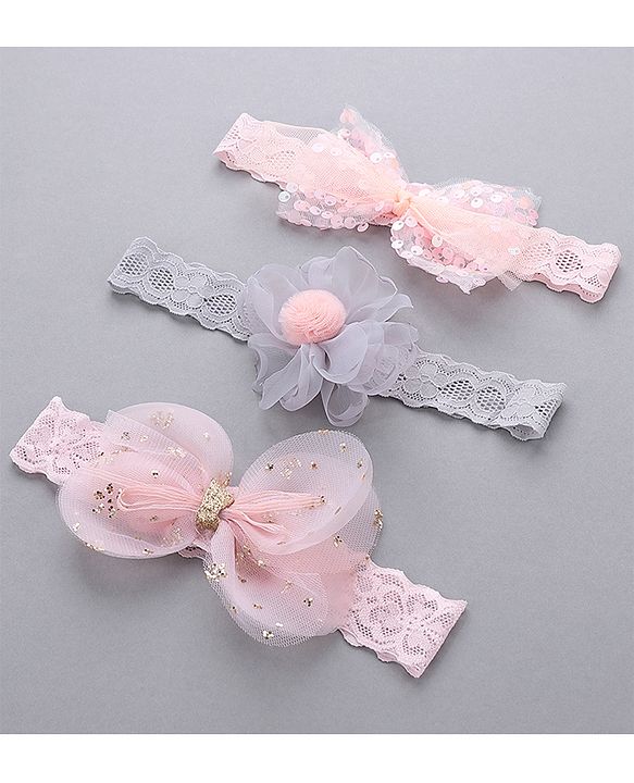 Babyhug Free Size Headband Set of 3 - Multioclour