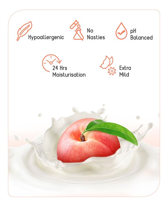 Babyhug Advanced Sensitive Peach Milk Body Lotion Extra Nourishing Formula For Sensitive Baby Skin - 50 ml