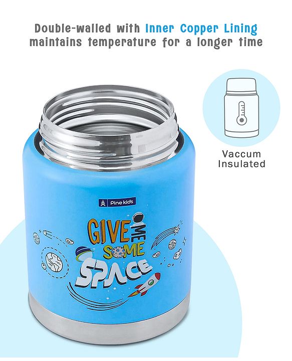 Pine Kids Stainless Steel Printed Food Jar - Blue