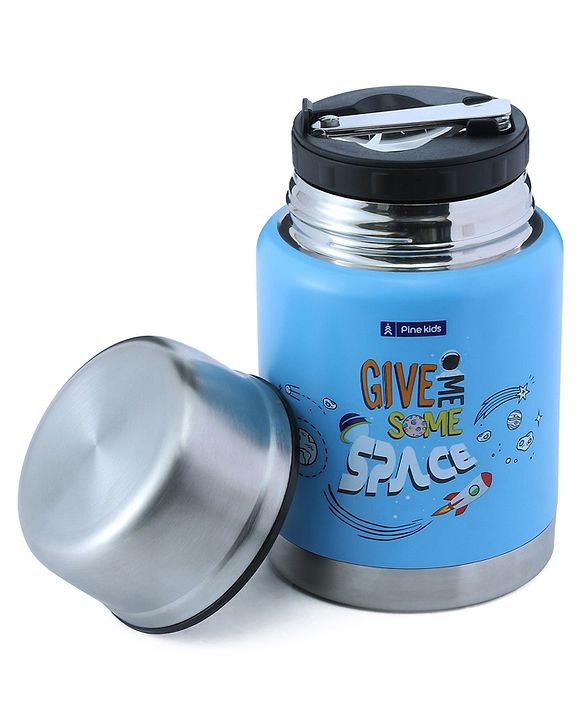 Pine Kids Stainless Steel Printed Food Jar - Blue