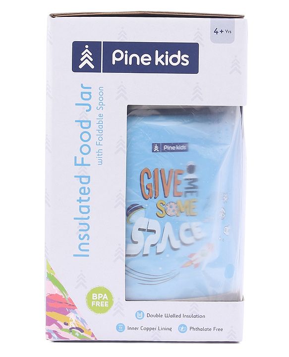 Pine Kids Stainless Steel Printed Food Jar - Blue