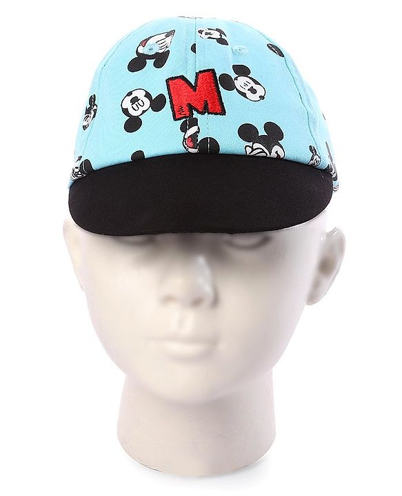 Babyhug Baby Cap Mickey Mouse Print Blue - Diameter 15.5 cm