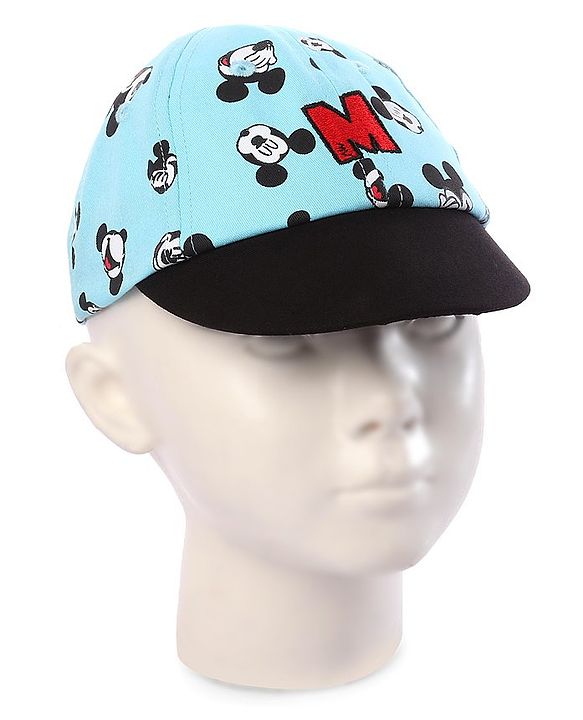Babyhug Baby Cap Mickey Mouse Print Blue - Diameter 15.5 cm