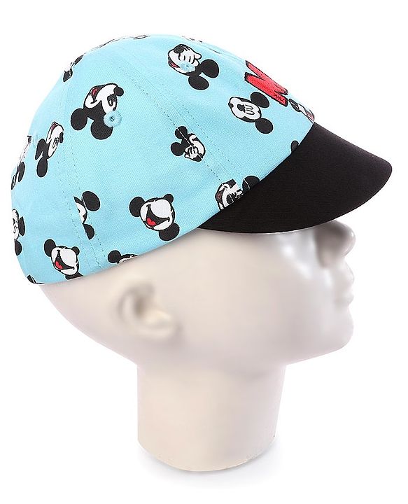 Babyhug Baby Cap Mickey Mouse Print Blue - Diameter 15.5 cm