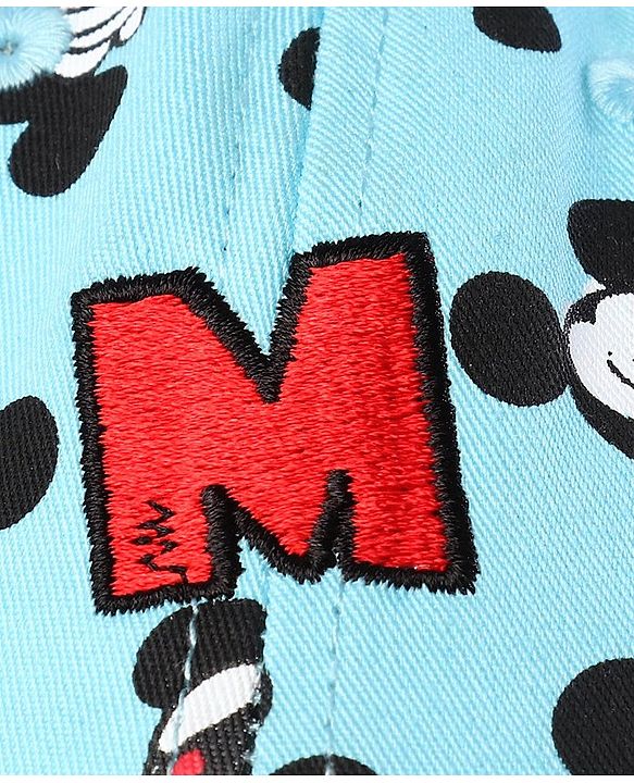 Babyhug Baby Cap Mickey Mouse Print Blue - Diameter 15.5 cm