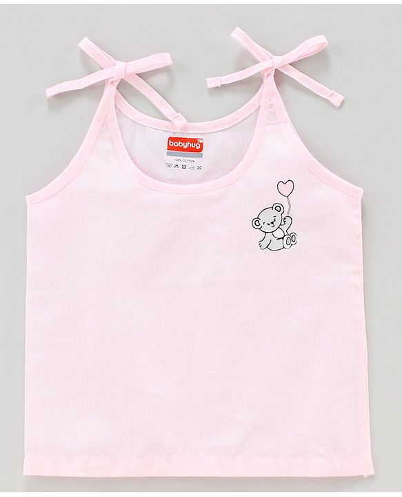 Babyhug 100 % Cotton Sleeveless Jhablas Pack of 3- Pink
