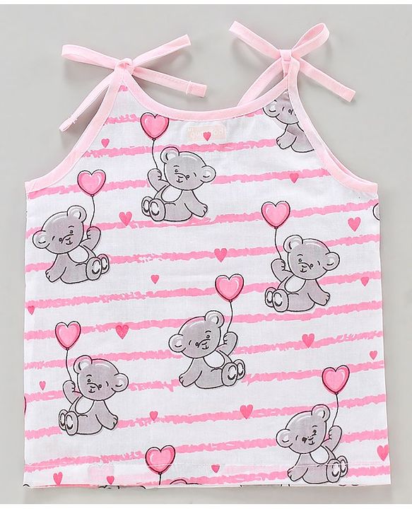 Babyhug 100 % Cotton Sleeveless Jhablas Pack of 3- Pink
