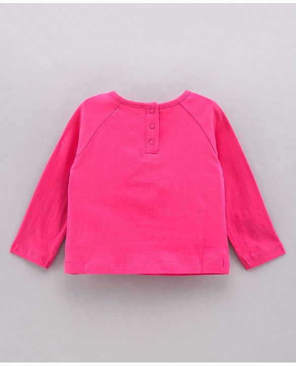 Babyhug Full Sleeves Top Minnie Mouse Print - Dark Pink