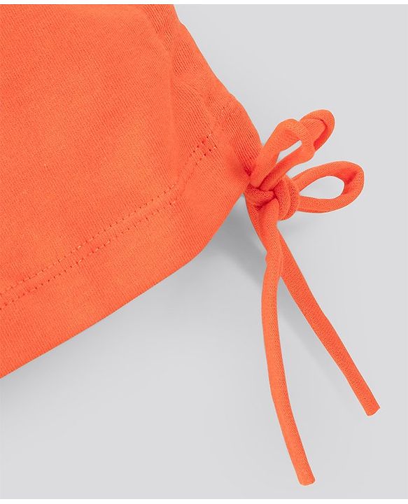 Pine Kids Short Sleeves Knotted Top Beautiful Print - Orange Light Grey