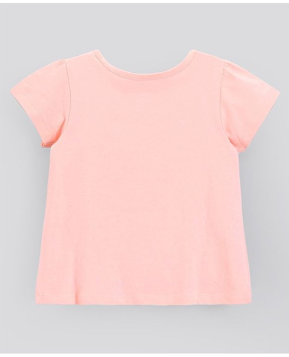 Pine Kids Short Sleeves Biowash Top Beach Print - Peach