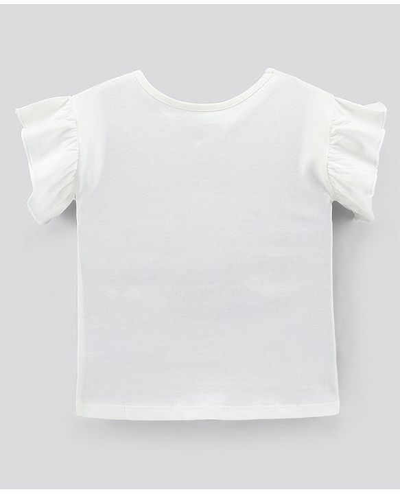 Pine Kids Short Sleeves Top Floral Print - Off White