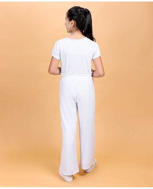 Pine Kids Short Sleeves Top & Lounge Pant Amazing Print - Light Grey