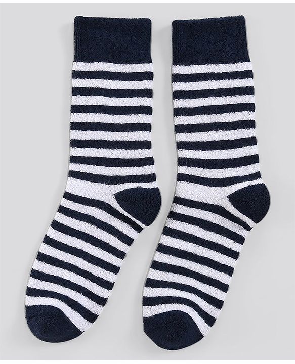 Pine Kids Anti Microbial Washed Soft Terry Socks Set of 2 Pairs - Navy