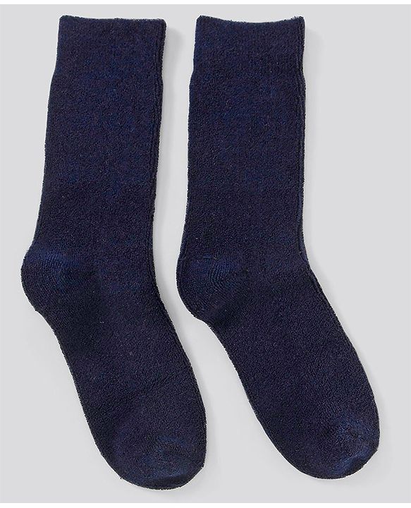 Pine Kids Anti Microbial Washed Soft Terry Socks Set of 2 Pairs - Navy Pink