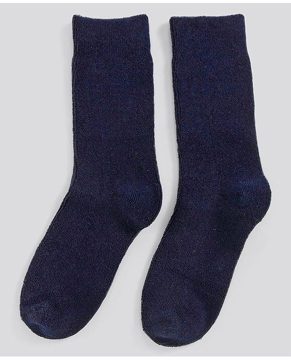 Pine Kids Anti Microbial Washed Soft Terry Socks Set of 2 Pairs - Navy Pink