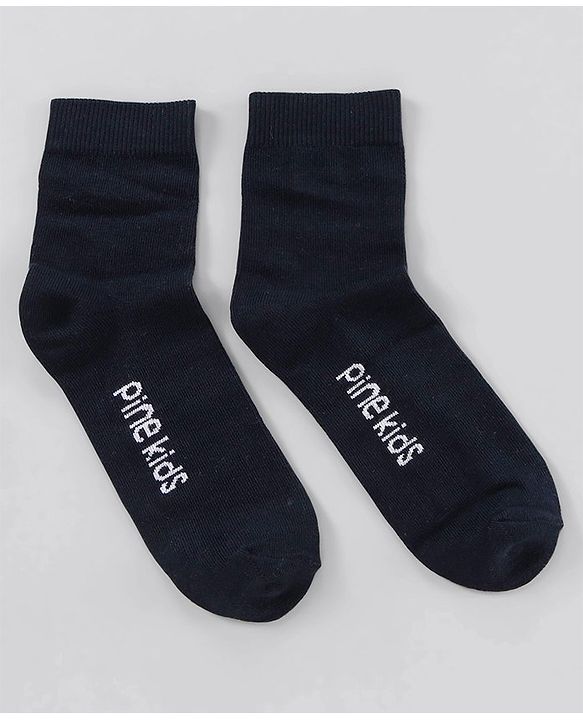 Pine Kids Anti Microbial Washed Soft Terry Socks Set of 5 Pairs - Blue