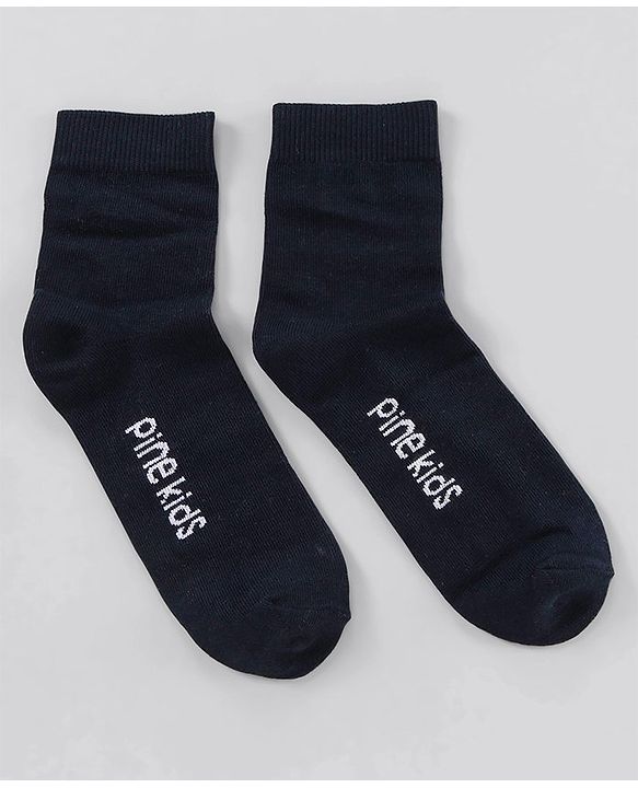 Pine Kids Anti Microbial Washed Soft Terry Socks Set of 5 Pairs - Blue