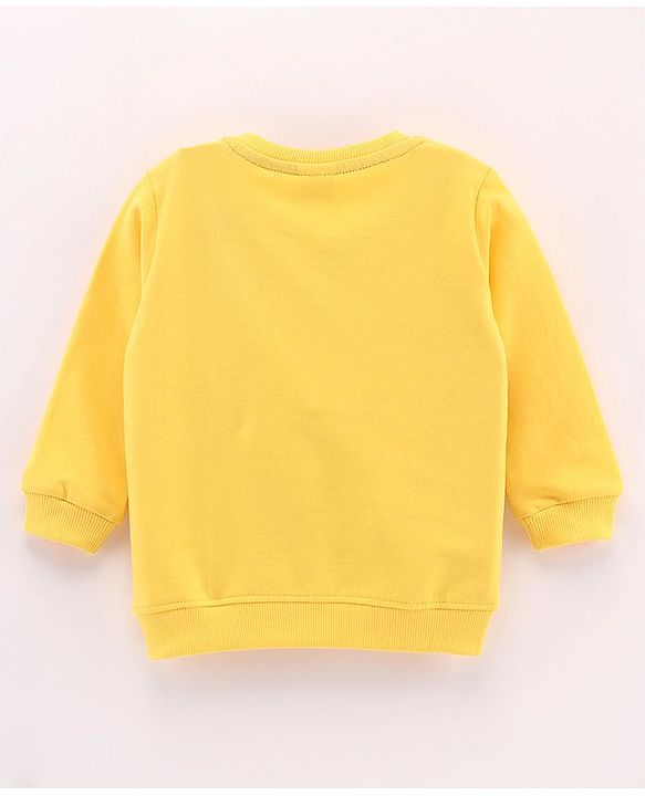Babyhug Full Sleeves Sweatshirt Santa Claus Print - Yellow