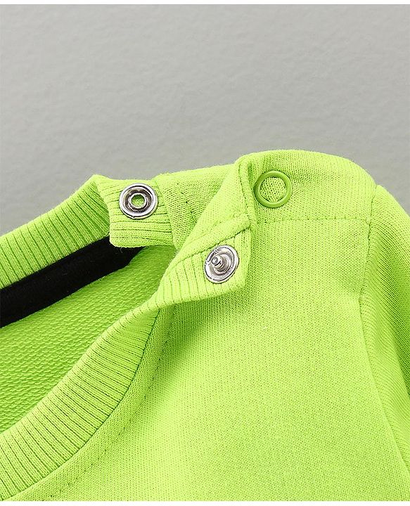Babyhug Full Sleeves Sweatshirt Mickey Mouse Print - Lime Green