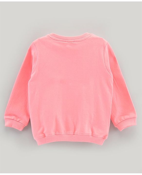 Babyhug Full Sleeves Sweatshirt Smiley Print - Light Pink
