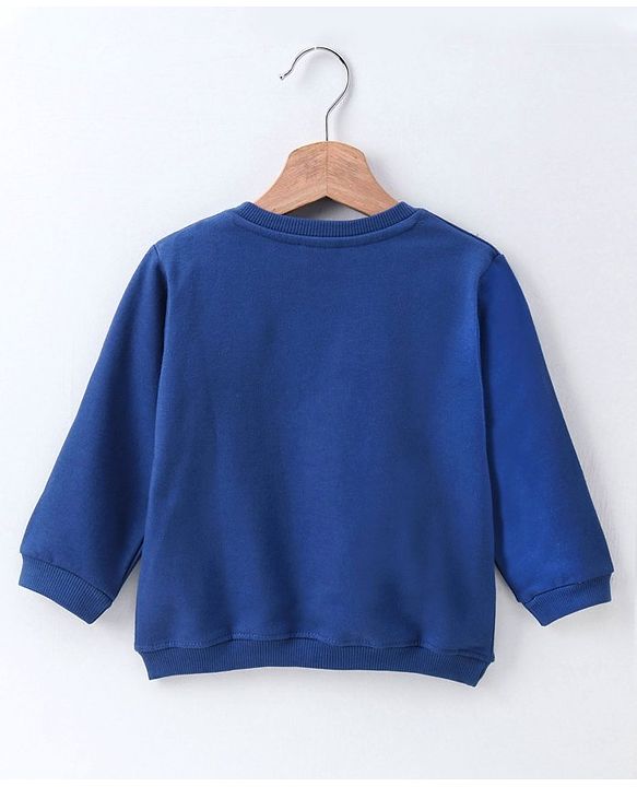 Babyhug Full Sleeves Sweatshirt Kitty Print - Navy Blue
