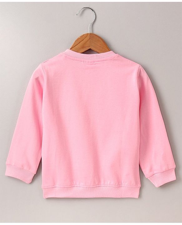 Babyhug Full Sleeves Sweatshirt Penguin Print - Light Pink