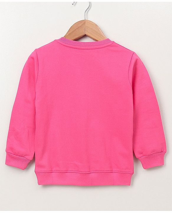 Babyhug Full Sleeves Sweatshirt Moon Print - Pink