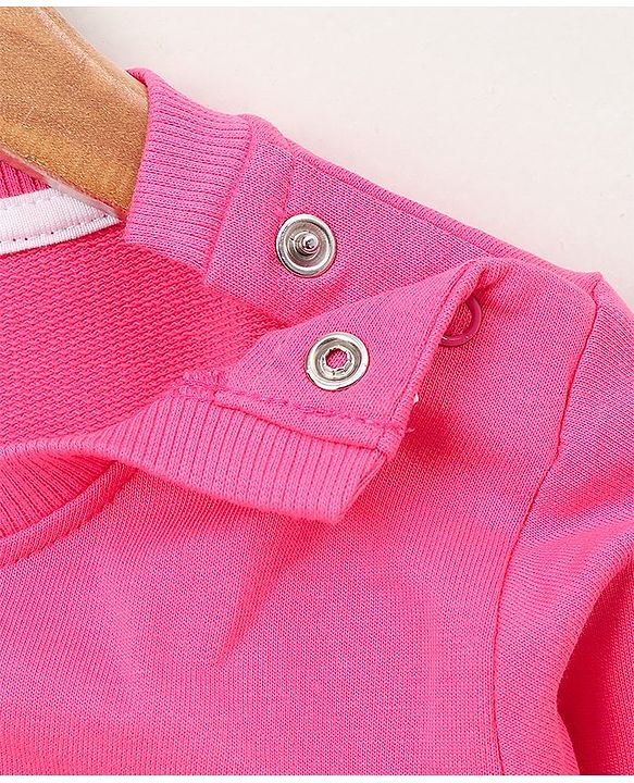 Babyhug Full Sleeves Sweatshirt Moon Print - Pink