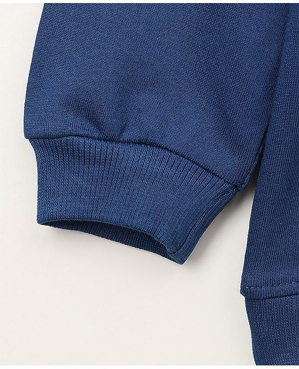 Babyhug Full Sleeves Sweatshirt Kitten Print - Navy