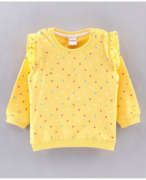 Babyhug Full Sleeves Dots Print Sweatshirt - Yellow