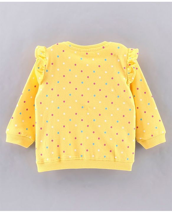 Babyhug Full Sleeves Dots Print Sweatshirt - Yellow