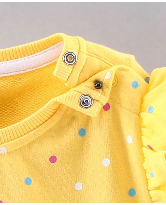 Babyhug Full Sleeves Dots Print Sweatshirt - Yellow
