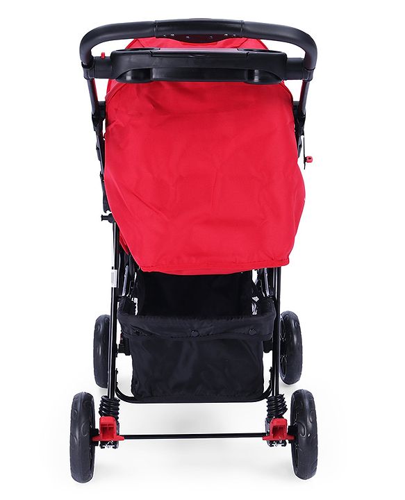 Babyhug Wander Buddy Stroller With Rear Parent Utility Box With Cup Holder - Red