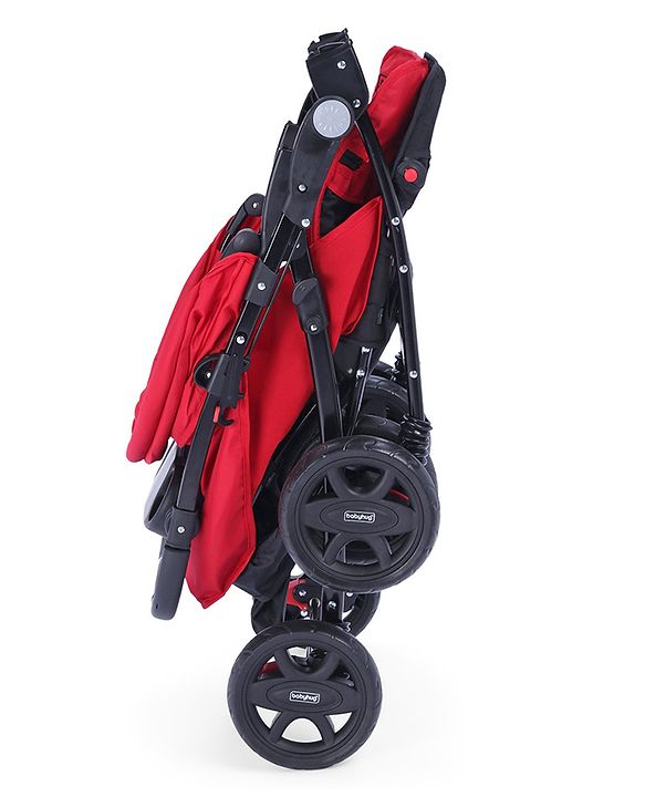 Babyhug Wander Buddy Stroller With Rear Parent Utility Box With Cup Holder - Red