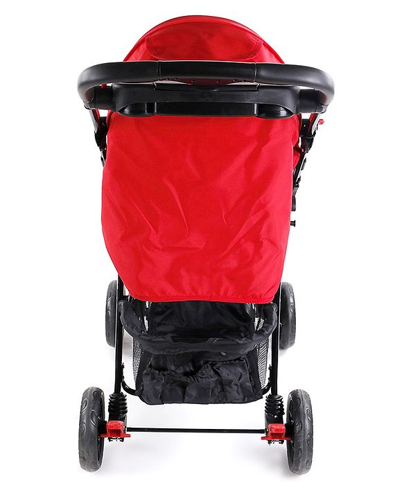 Babyhug Wander Buddy Stroller With Rear Parent Utility Box With Cup Holder - Red