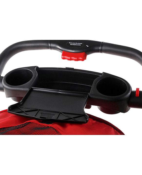 Babyhug Wander Buddy Stroller With Rear Parent Utility Box With Cup Holder - Red