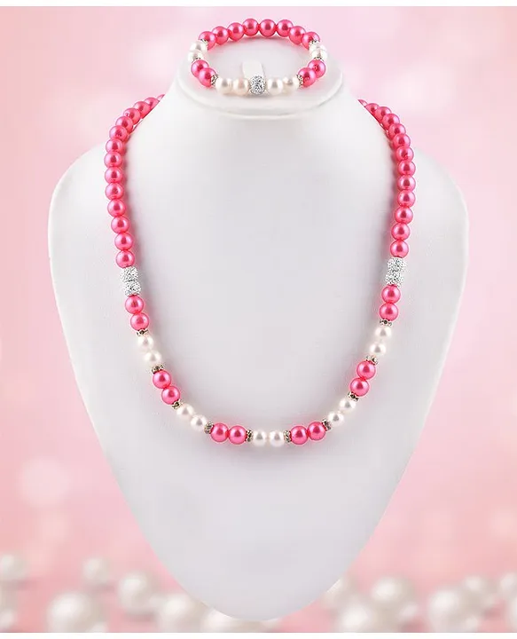 Pink Floral Beaded Necklace | Ally Fashion